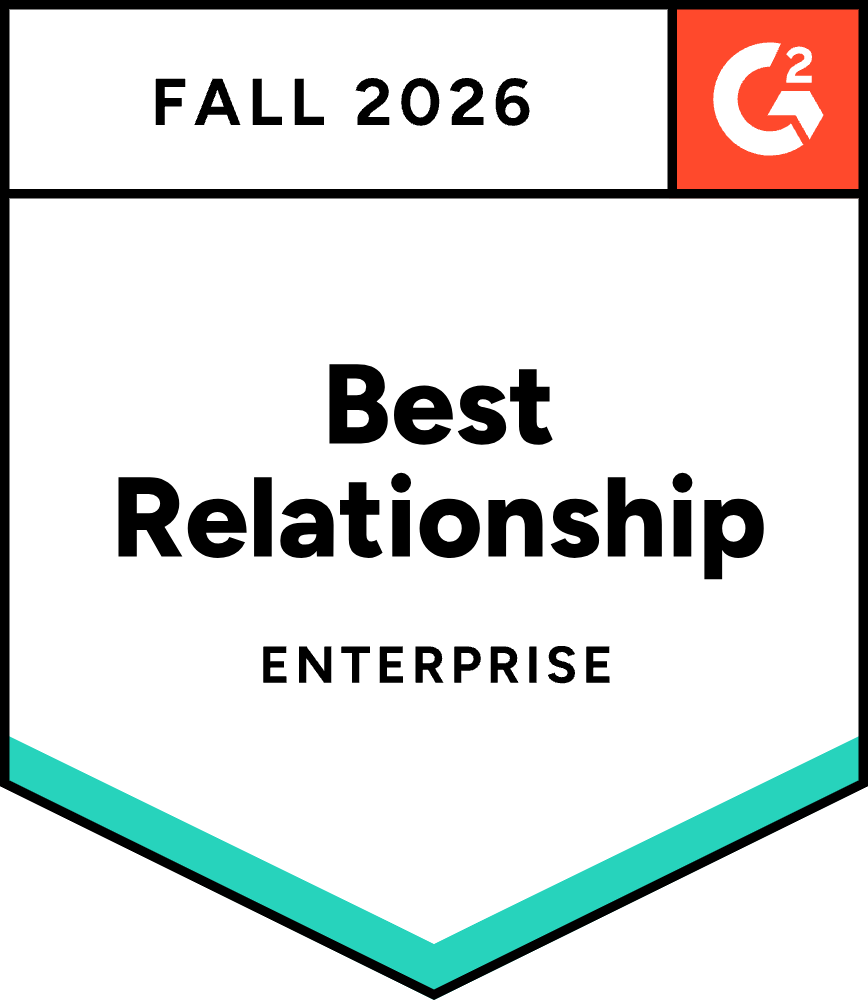 G2 Best Relationship, Enterprise, Fall 2026