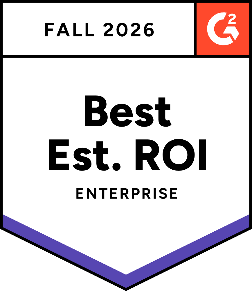G2 Best Estimated ROI, Enterprise, Fall 2026